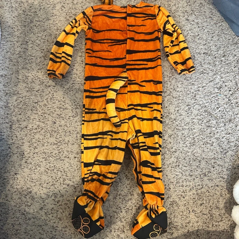 Spirit Halloween Toddler Tiger Costume Jumpsuit with Hood 18-24 Months Orange